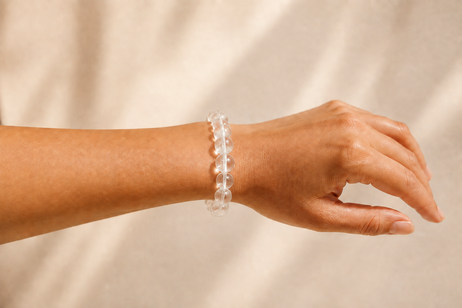 8 mm clear quartz bracelet size reference